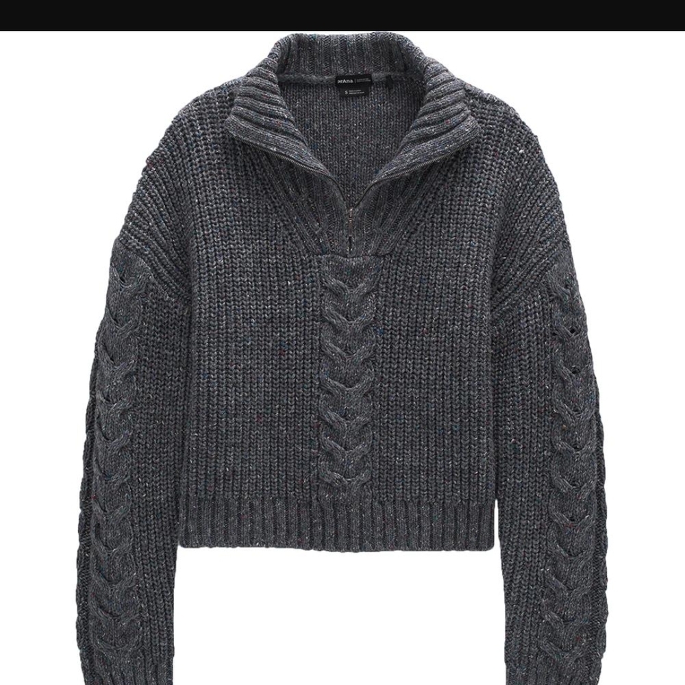 Prana Charcoal V-Neck Sweater